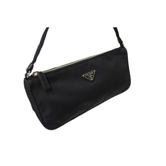 Prada One Shoulder Bag Accessory Pouch Triangle Logo Black Nylon - Picture 4 of 8